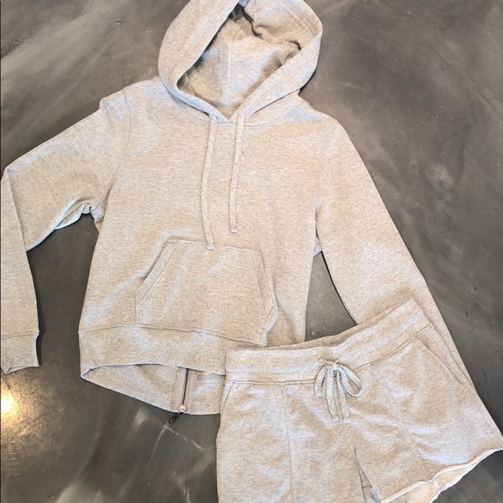 Grey sparkle hoodie with back zipper